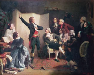 Rouget de Lisle (1760-1836) cantando la Marsellesa en la casa de Dietrich, Alcalde de Estrasburgo, 26 de abril de 1792